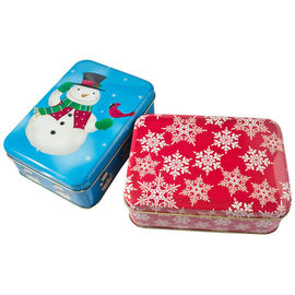 China Christmas Holiday Tin Cookie Containers 4C Eco-friendly Print supplier