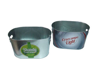 China Galvanized Oval Metal Tin Ice Bucket supplier
